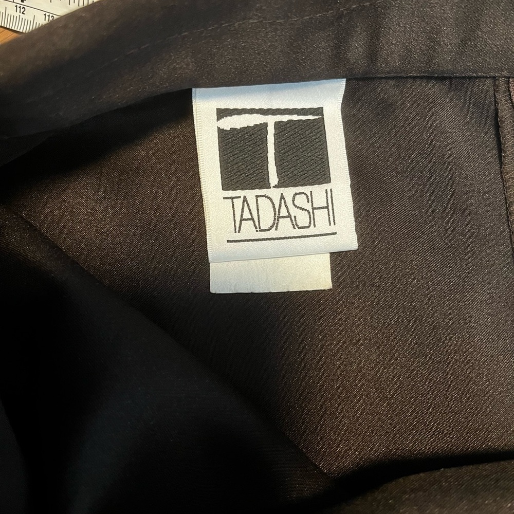 TADASHI Shoji COLLECTION Brown Satin Formal Maxi Skirt Fishtail Back Size 6 - Picture 5 of 6